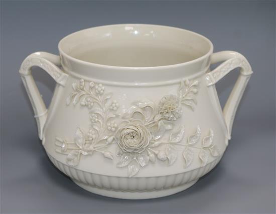 A Belleek 2nd period jardiniere height 16cm